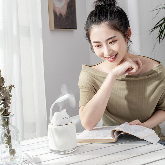 Diffuseur d'Huiles Essentielles Lapin 250ml USB - Humidificateur LED Portable Design Kawaii