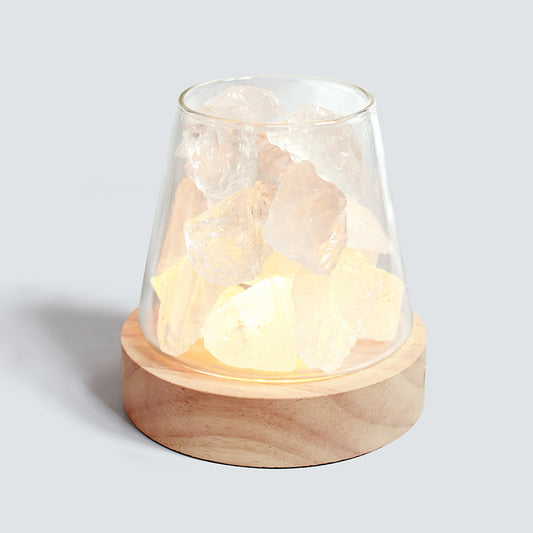 Diffuseur Cristaux Naturels Améthyste Quartz Rose - Lithothérapie USB