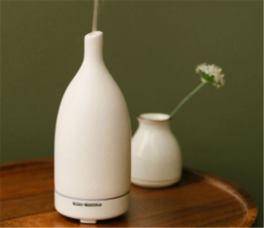 Diffuseur d'Aromathérapie en Céramique Ultrasonique 100ml - Design Élégant avec Lumière Douce