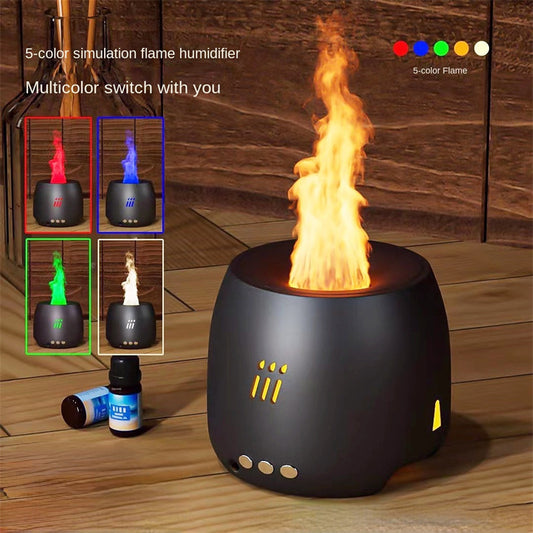 Diffuseur d'Aromathérapie Effet Flamme LED - Humidificateur Ambiance